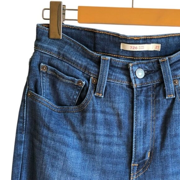 Levi’s 726 High Rise Flare Jeans Black Size 27 - Picture 5 of 14